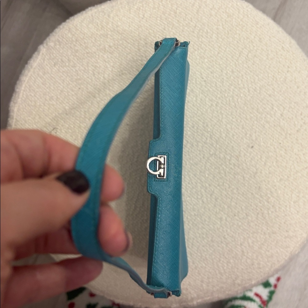 Salvatore Ferragamo Teal Clutch